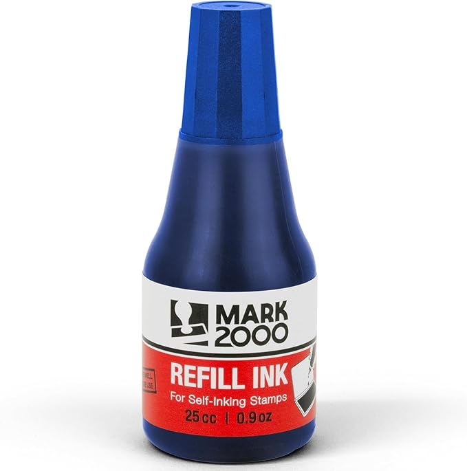 Self-Inking Refill Ink - 2 Pack - Blue - 25cc (0.9oz)