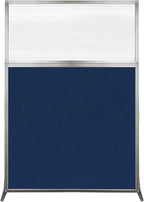 Versare Hush Screen Portable Room Divider | Workstation Wall Divider | Freestanding Privacy Hush Panels | Clear Fluted Windows | Fabric Office Divider Screen | Great for Room Separation