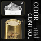 10 L/3 Gallen,Gold Small Trash Can for Bathroom,Brushed Stainless Steel Garbage Can with Flipping Lid,for Bathroom,Living Room,Bedroom,Hotel,Conference Room(Gold)