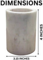 Natural Marble Pencil Pen Holder Stand for Desk, Makeup Brush Cup for Girls, Bathroom Tumbler Cup, Durable Office & Home Organizer Pencil Holder