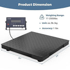 24"x24" Industrial Floor Scale, Precision Pallet Scale with Digital Indicator, Heavy Duty Weighing Scale for Floor Bench Office Weight Weighing, 2500 lb x 1 lb, Black
