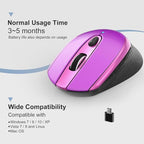 RaceGT USB C Wireless Mouse - 2.4G Cordless with 6 Buttons and 3 Adjustable DPI for MacBook Pro/Air, Laptop, Desktop, PC