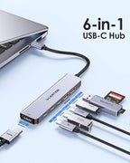 LENTION USB C Hub with 4K@60Hz HDMI, 2 USB C and 2 USB 3.2 Gen2 Transfer Data in 10Gbps Max, 100W Charging, for MacBook Pro M4, Mac Air, iPhone 15, Windows, More, Stable Driver Adapter (CE37 Gray)