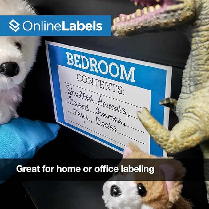 OnlineLabels 8.5 x 5.5 Half-Sheet Shipping Labels - Permanent, White Matte - for FBA, FedEx, UPS - Pack of 10,000 Labels, 5,000 Sheets - Inkjet/Laser Printers