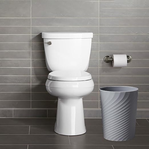 Bathroom Trash Can 1.8 Gallon Garbage Can Small Waste Basket Recycling Bin for Bedroom Office Kitchen,2 Pack Grey