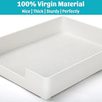 Letter-Size Tray Desk Letter Tray Paper Tray, Sturdy Heavy-Duty Plastic Printer Paper Tray, Single-Tier Stackable File Storage Organizer for Office Home (1, White)