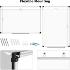 XBoard Magnetic Whiteboard 24 x 18 Inch, Dry Erase Board with Aluminium Frame