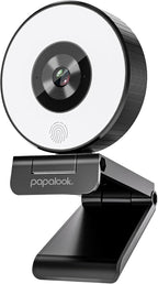 papalook 2K/1080P Webcam with Light and Privacy Cover, PA552 Full HD Streaming Web Camera with Dual Microphones, Plug and Play USB Computer Webcam for PC Laptop Desktop, Mac Zoom Skype Teams