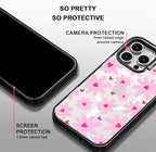 MOSNOVO Magnetic Case for iPhone 15 Pro Max, 10ft Military-Grade Protection, Compatible with Magsafe, Shockproof Phone Case for iPhone 15 Pro Max - Love in Bloom - Clear Black