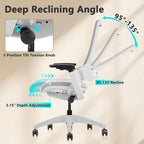 CLATINA Office Chair Swivel Executive Chair, Adjustable Ergonomic Computer Chair with 3D Armrest and Lumbar Support, Fabric Backrest Task Chair for Home Office Conference Room