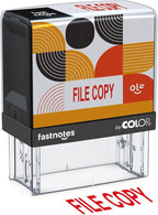 Fastnotes File Copy Self-Inking Rubber Stamp by COLOP - Great for Office Documents, Notary, Warehouse, Accounting Paperwork, Business, and Legal Documentation - Red Ink (File Copy- Red)