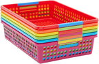 Bright Creations 6 Pack Plastic Turn In Paper Trays for Classroom, Colorful Storage Bin Basket Organizers for School Supplies, 6 Colors (10 x 13.5 In)
