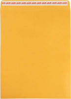 JAM PAPER 11 1/2 x 14 1/2 Open End Catalog Commercial Envelopes with Peel and Seal Closure - Brown Kraft Manila - 50/Pack