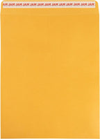 JAM PAPER 11 1/2 x 14 1/2 Open End Catalog Commercial Envelopes with Peel and Seal Closure - Brown Kraft Manila - 100/Pack