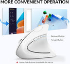 TECKNET Ergonomic Mouse, Wireless Bluetooth Vertical Mouse, 4800 DPI Optical Tracking, 6 Adjustable DPI, Quiet Clicks, 2.4GHz with USB A Receiver, 12 Months Battery, 6 Buttons, Wide Compatibility