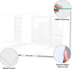 J&J worldwide Glass Whiteboard, Magnetic Brilliance White Dry Erase Board 36" x 60" Invisible Mount, Includes Markers, Marker Tray, Eraser for Wall, Office, Home, School