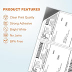 BESTEASY 16000 Half Sheet Self Adhesive Shipping Labels, Laser/Ink Jet White Blank Shipping Labels 8.5" x 5.5" Address Labels (8000 Sheets Total 16000 Labels)