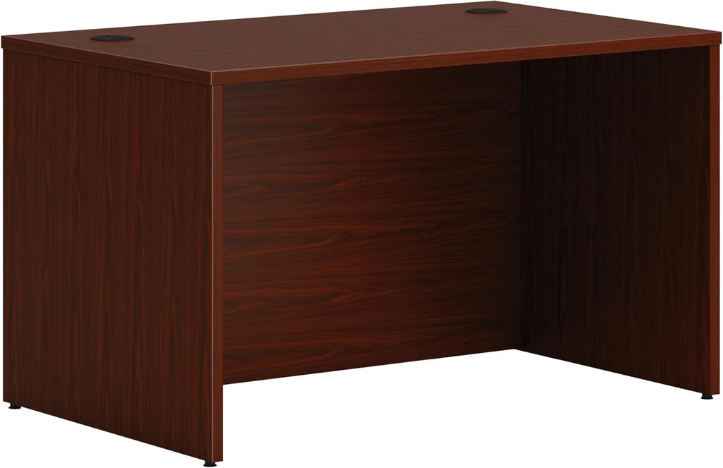 HON MOD Executive Desk 48-Inch Large Computer Desk Shell, Thick Wooden Laminate, Modern Table with Cord Management, 48" W x 30" D x 29" H, Traditional Mahogany