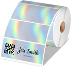 Holographic Square Thermal Labels (4 x 2 inch), Self-Adhesive Direct Thermal Sticker Label, Compatible with All Thermal Shipping Label Printers, for Name, Price Tag, DIY, Logo, 500 Labels/Roll