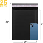 Fuxury Kraft Bubble Mailer 8.5x12 Inch 25 Pack，Strong Adhesion Padded Envelopes,Self Seal Bubble Envelopes, Waterproof Cushioned Padded Mailers Packaging for Small Business,Bulk Black