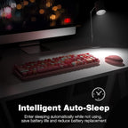 MOFII Wireless Keyboard and Mouse, Pink Colorful Round Key Retro Typewriter Keyboards, USB Wireless 2.4G Full Size Keyboard and Cute Mice Combo for Computer, Laptop, PC, Chromebook, Smart TV