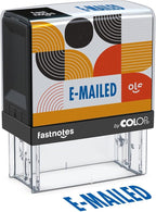 Fastnotes E-MAILED Self-Inking Rubber Stamp by COLOP - Great for Office Documents, Notary, Warehouse, Accounting Paperwork, Business, and Legal Documentation - Blue Ink (E-MAILED- Blue)