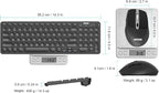 Arteck 2.4G USB Wireless Keyboard and Mouse Combo Ultra Slim Compact Keyboard and Ergonomic Mouse for Computer Desktop PC Laptop and Windows 11/10/8/7 Build in USB-C Rechargeable Battery