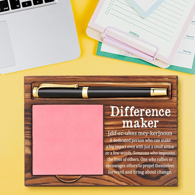 Thank You Appreciation Gifts for Leader Boss Best Mom Mentor Teacher Coworker, Inspirational Quote for Desk Self-Stick Note Pad Holders YB355