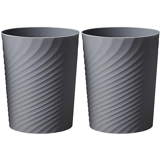 Bathroom Trash Can 1.8 Gallon Garbage Can Small Waste Basket Recycling Bin for Bedroom Office Kitchen,2 Pack Grey
