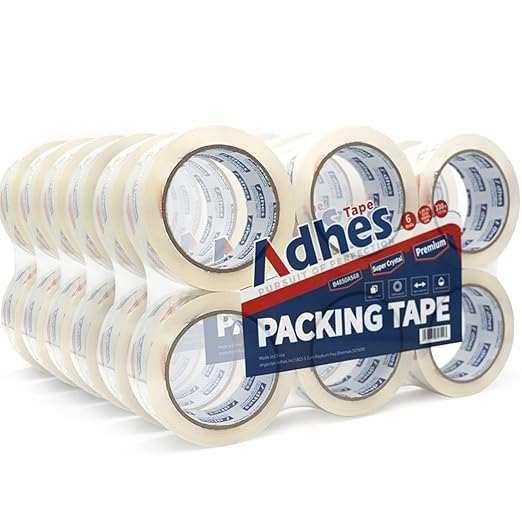 ADHES Super Clear Packing Tape, 36 Rolls x 1.88 Inch x 55 Yards, 2.7 mil Heavy Duty Shipping Tape Strong & Durable Package Tape for Shipping, Moving, Mailing and Sealing