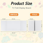 4 Pack Trifold Poster Board, 16x40 Inches White Presentation Board, Portable Display Board for Science Fair, School DIY Project and Business Exhibitions