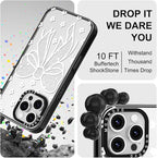 MOSNOVO Case for iPhone 16 Pro Max, [10ft 4X Military-Grade Drop Protection] Durable & Shockproof Phone Case Cover Design for iPhone 16 Pro Max - Lacey Bow - Clear Black