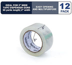 PANDRI Packing Tape, 12 Rolls Heavy Duty Clear Packaging Tape for Shipping Packaging Moving Sealing, 2 inches Wide, 65 Yards Per Roll, Total 780 Yards