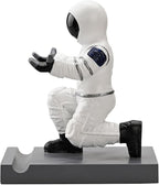 Astronaut Resin Pen Holder, Mobile Phone Stand, Device Stand, Desk Organizer Decorative Pen Holder (White&Black)