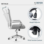 Okeysen Ergonomic Office Desk Chair, Modern PU Leather Conference Room Chairs Ribbed, High Back Executive Swivel Rolling Chair for Home, Office