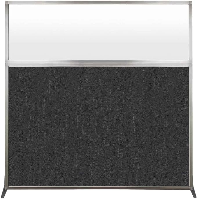 Versare Hush Screen Portable Room Divider | Workstation Wall Divider | Freestanding Privacy Hush Panels | Frosted Windows | Fabric Office Divider Screen | Great for Room Separation