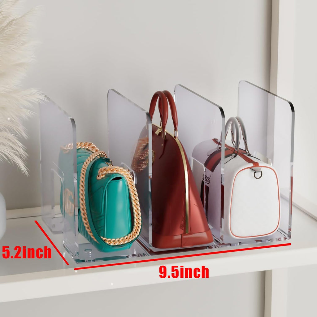4PCS purse organizer for closet,handbag storage,book holder,bag organizer,acrylic desk file organizer,clutch divider,desk accessories workspace organizers