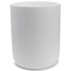 Matte White Round Compact Trash Can Mini, 2 Gallons / 7.5L Garbage Bin, Tiny Wastebasket for Bathrooms, Office, Under Desk, Bedroom, Laundry Room, Kitchen, Kids Room, and Dorm