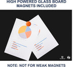 TSJ OFFICE Glass Dry-Erase Board - 48 x 32 Inches Wall Mounted Black Glass Magnetic Whiteboard, Large Frameless White Board for Office, Home & School