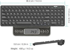 Arteck 2.4G Wireless Keyboard Ultra Slim Full Size Keyboard with Numeric Keypad and Media Hotkey for Computer/Desktop/PC/Laptop/Surface/Smart TV and Windows 10/8/ 7 Built-in Rechargeable Battery