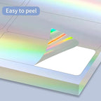 STARLIBOO 1" x 2-5/8" Address Labels- Holographic Color Stickers for Laser/Ink Jet Printer mailing Labels 8.5"×11"- Holographic Silver