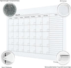 Magnetic Whiteboard Calendar, 4' x 3' Glass Wall Calendar Dry Erase Board Monthly Planner for Home, School, Office, Frameless, with Markers, Marker Tray, Eraser, Magnets