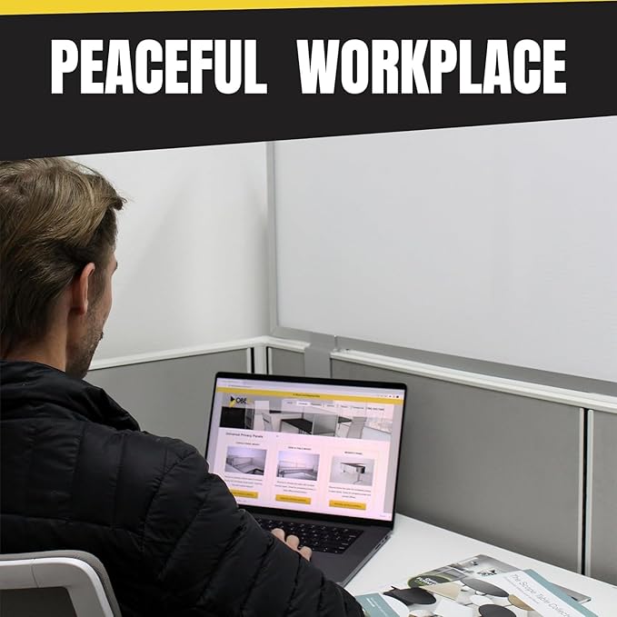 OBEX Privacy Screen & Office Panel Extender for Office Cubicles, Polycarbonate Desk Privacy Panel & Divider for Office Cubicle, 18" x 30", White