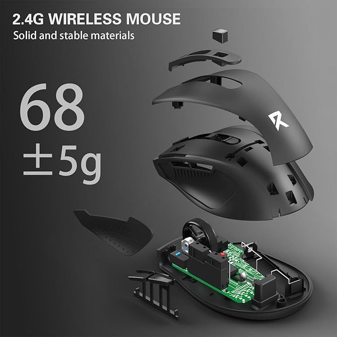 Redragon BM-4092 Wireless Mouse, 5 Level 4000DPI, 18 Months Battery, 2.4GHz Cordless, Portable Optical Computer Mouse for Laptop, PC, Chromebook, Windows, Mac, for Small Hand