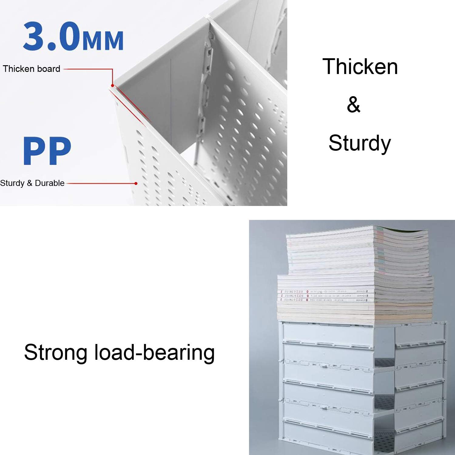 Lemical Magazine Holder 4 Vertical Compartments Collapsible Magazine File Holder Space Saving Rack Home Kitchen Desk Organizer No Need Assemble Gray