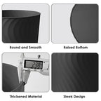 YGJT Small Trash Can, 3 Pack 1.8 Gallons Bathroom Trash Can, Slim Waste Basket, Round Garbage Can, Plastic Trash Bin for Kitchen, Dorm, Bedroom, Office, Living Room, Study, Compact Spaces(Black)