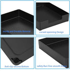 Letter-Size Tray, 2PCS Desk Drawer Organizer, A4 Plastic Paper Tray, Stackable Plastic Paper Holder File Organizer for Office, School, Home Storage (2X Black)