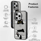 MOSNOVO Magnetic Case for iPhone 15 Pro, 10ft Military-Grade Protection, Compatible with Magsafe, Shockproof Phone Case for iPhone 15 Pro - Hidden Black Cat - Clear Black