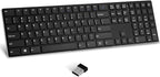 K01R Wireless Keyboard, 2.4G Slim and Compact Wireless Keyboard with Numeric Keypad, Long Battery Life, Lag-Free for PC Laptop Computer Windows, Black