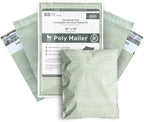 Poly Mailers 10x13 Inch 50 Pack Medium Shipping Bags Strong Thick Mailing Envelopes | Self Sealing Adhesive | Waterproof & Tear Resistant | Small Business Packaging for Clothing - Boho Sage Green